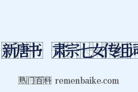 新唐书·肃宗七女传组词是什么意思的图片